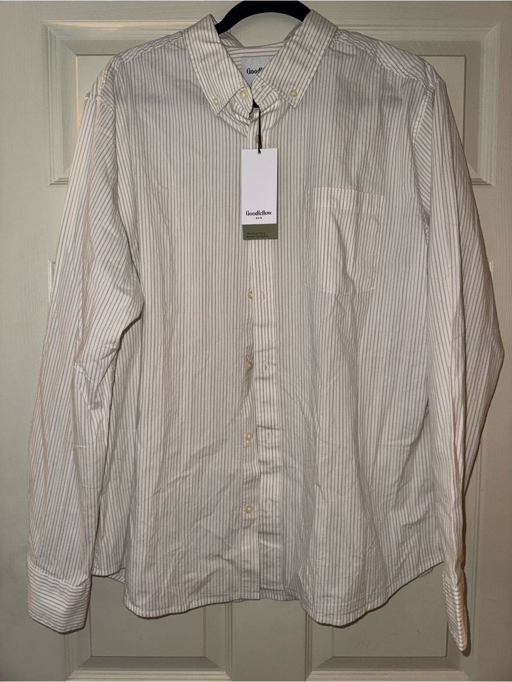 Goodfellow & Co Men's White with Stripes Button-Down Shirt